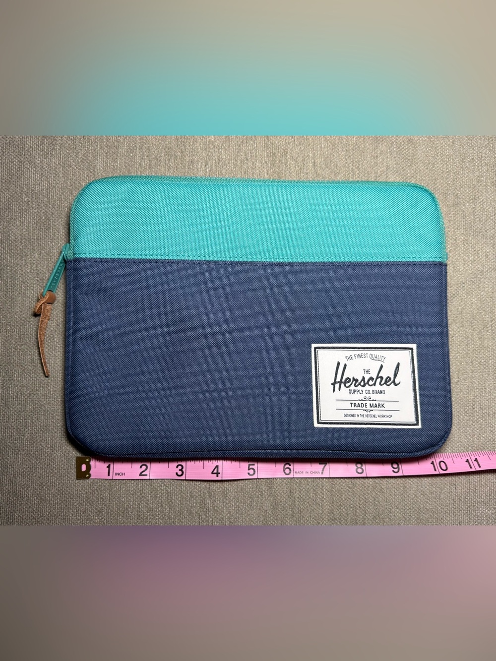 Herschel Supply Company Navy and Teal Two-Tone Laptop Sleeve